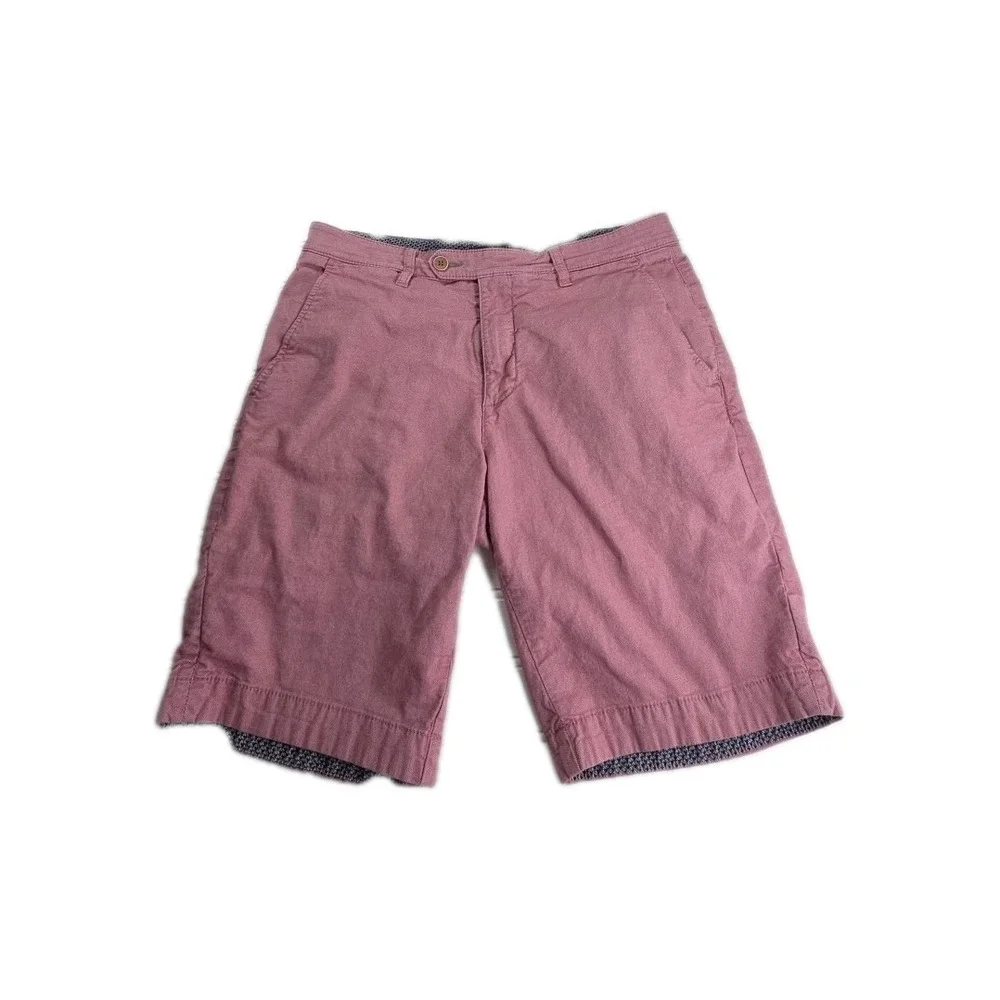 Ted Baker‎ LONDON Men's PINK Casual Chino Shorts 32 R Flat Front